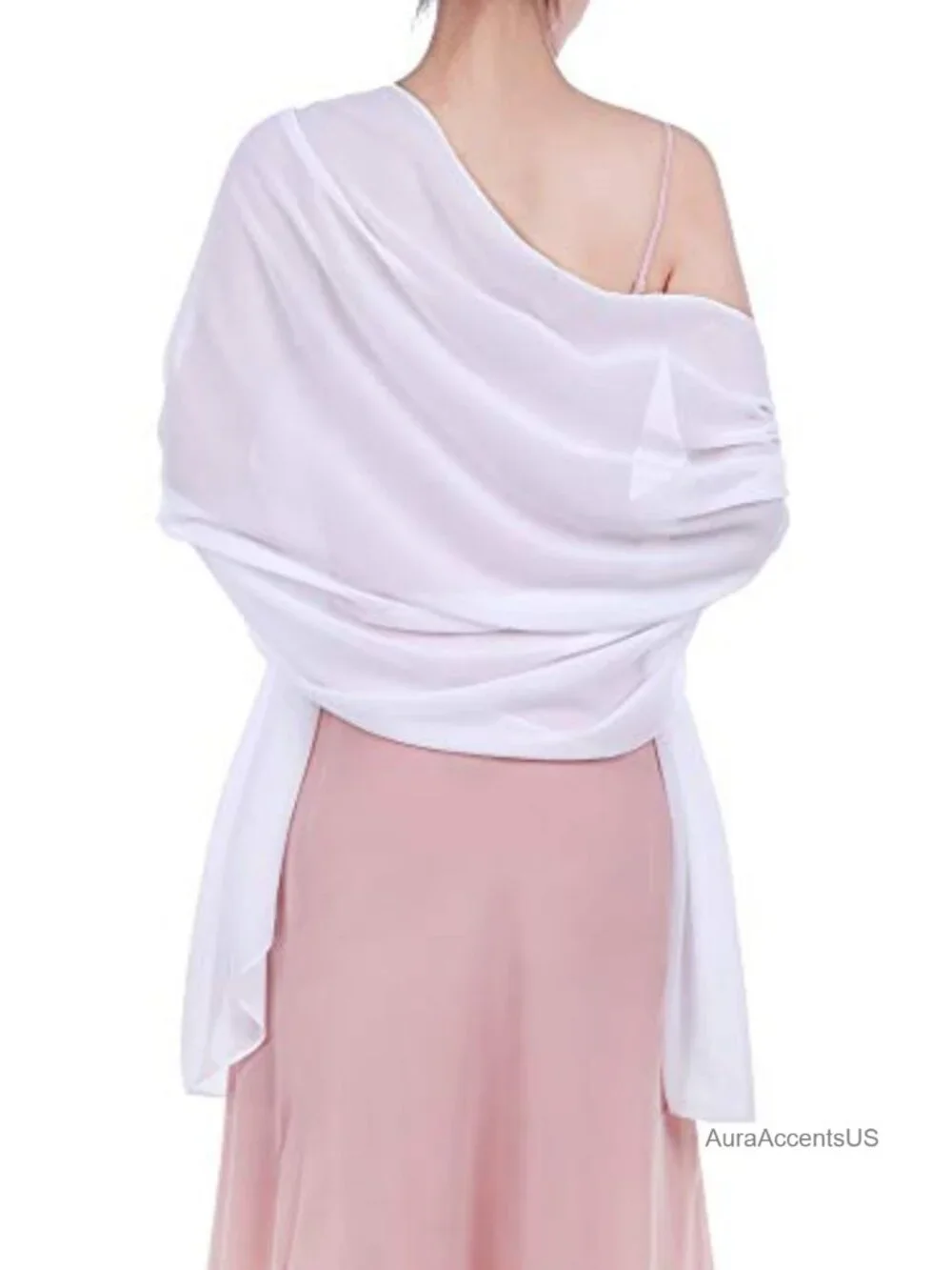 Chiffon Satin Shawl Wrap Scarf for Evening Dresses Prom Bridal